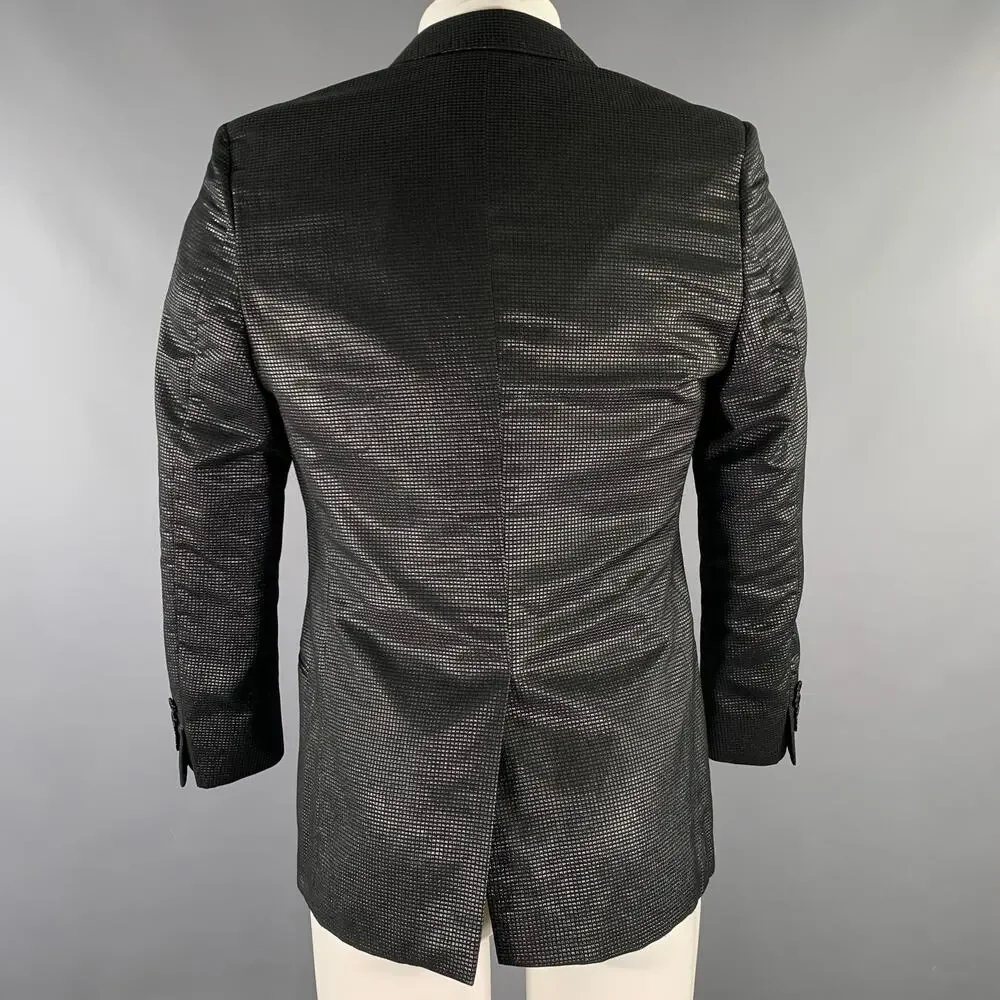 VERSACE COLLECTION Size 36 Black Grey Shimmery Viscose Blend Sport Coat